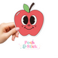 Retro Cute Apple | School Education Clear Vinyl Stickers | Unique Gifts For Family Friends