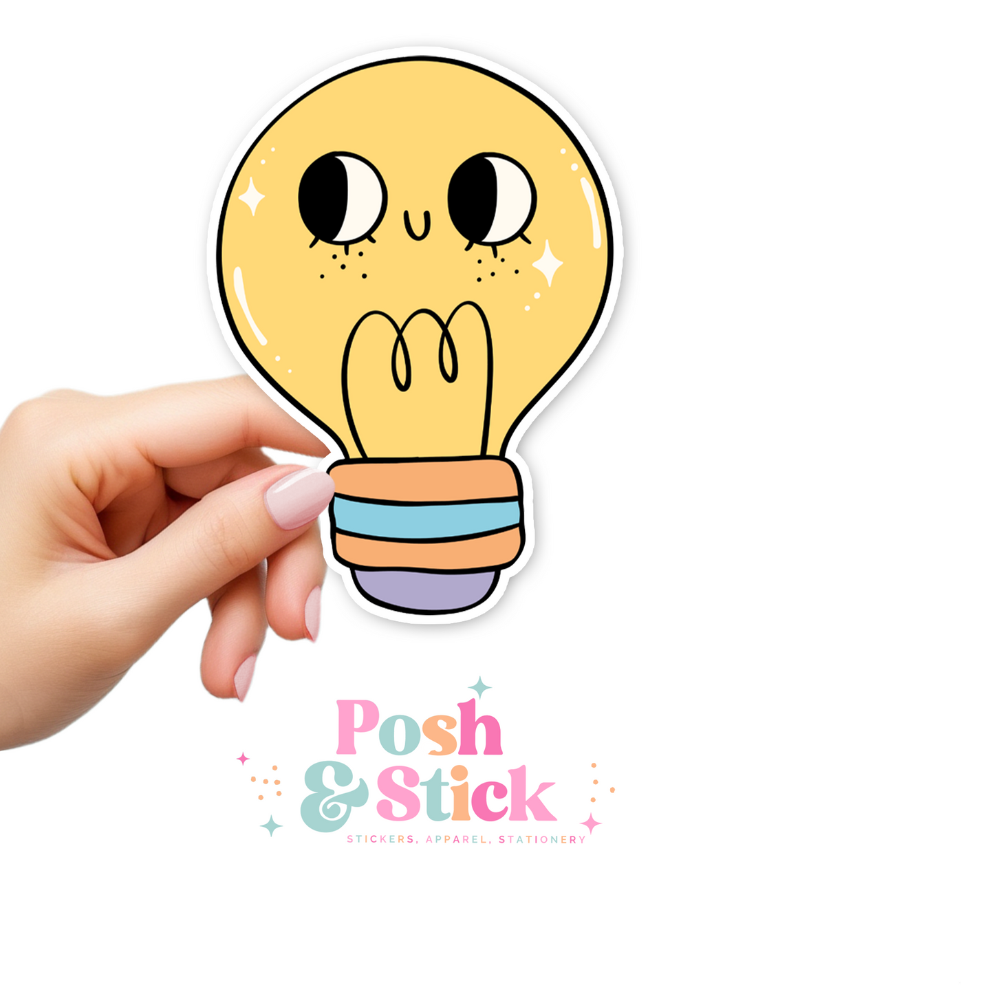 Retro Cute Lightbulb | School Education Clear Vinyl Stickers | Unique Gifts For Family Friends