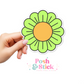 Groovy Green Flower | Botanical Bliss Clear Vinyl Stickers | Unique Gifts For Family Friends