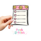 Retro Smiley Notepad | School Education Clear Vinyl Stickers | Unique Gifts For Family Friends