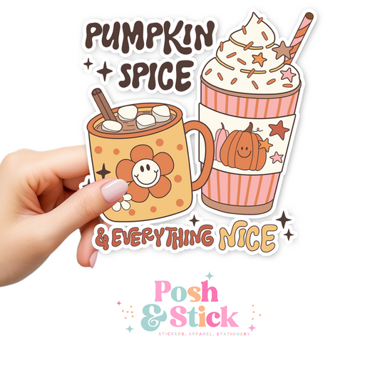 Pumpkin Spice | Falling For You Clear Vinyl Stickers | Unique Gifts For Family Friends