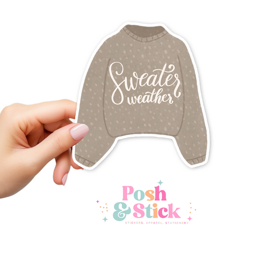 Sweater Weather | Falling For You Clear Vinyl Stickers | Unique Gifts For Family Friends