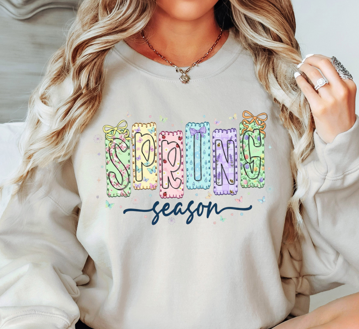 Preppy Spring Season Sweatshirt | Spring Fling Collection | Unique Gifts for Family Friends