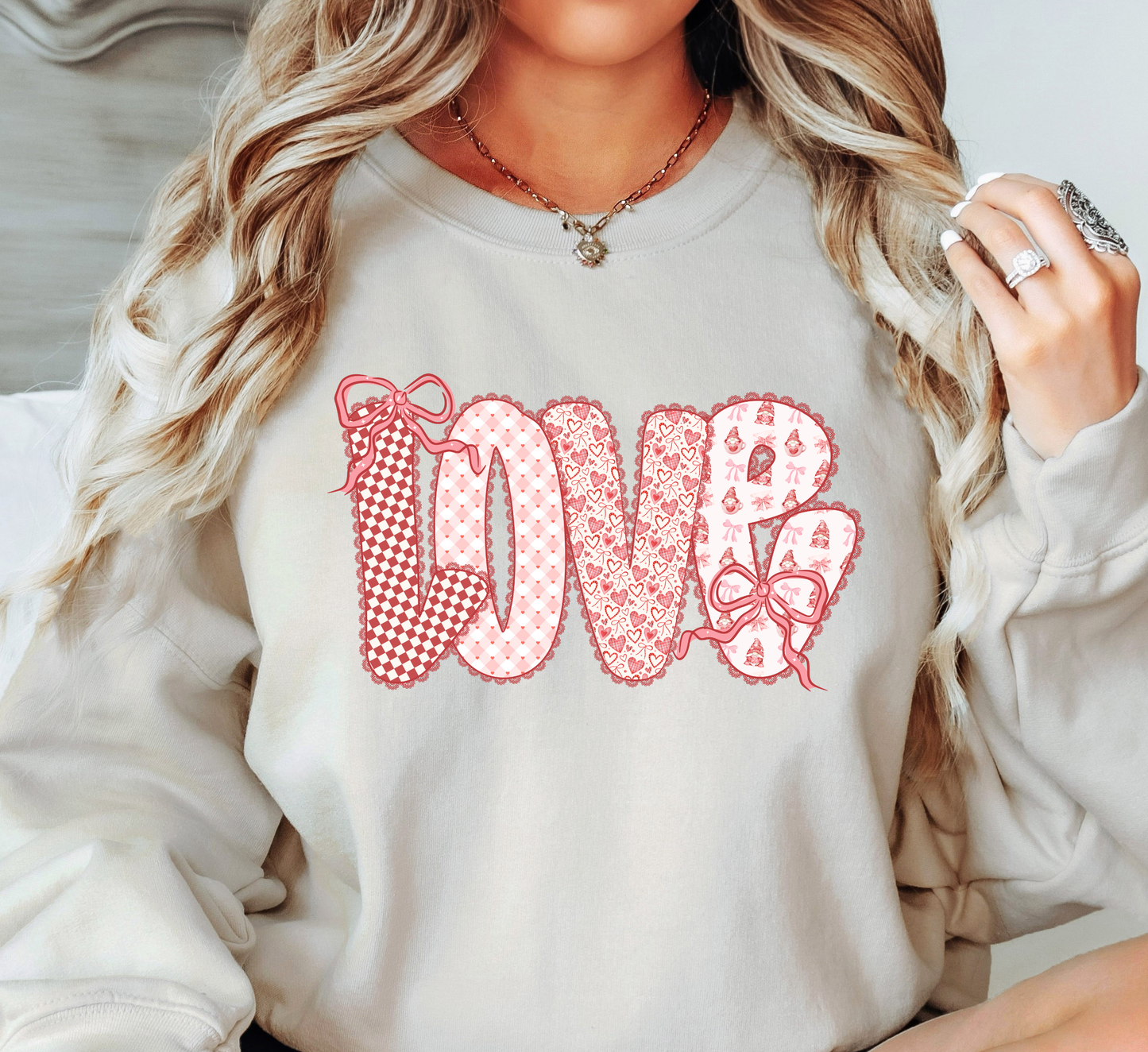Preppy Love Lace Sweatshirt | XoXo Love Collection | Unique Gifts for Family Friends
