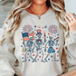 Patriotic Skeletons Sweatshirt | Stars and Stripes Collection | Unique Gifts for Family and Friends