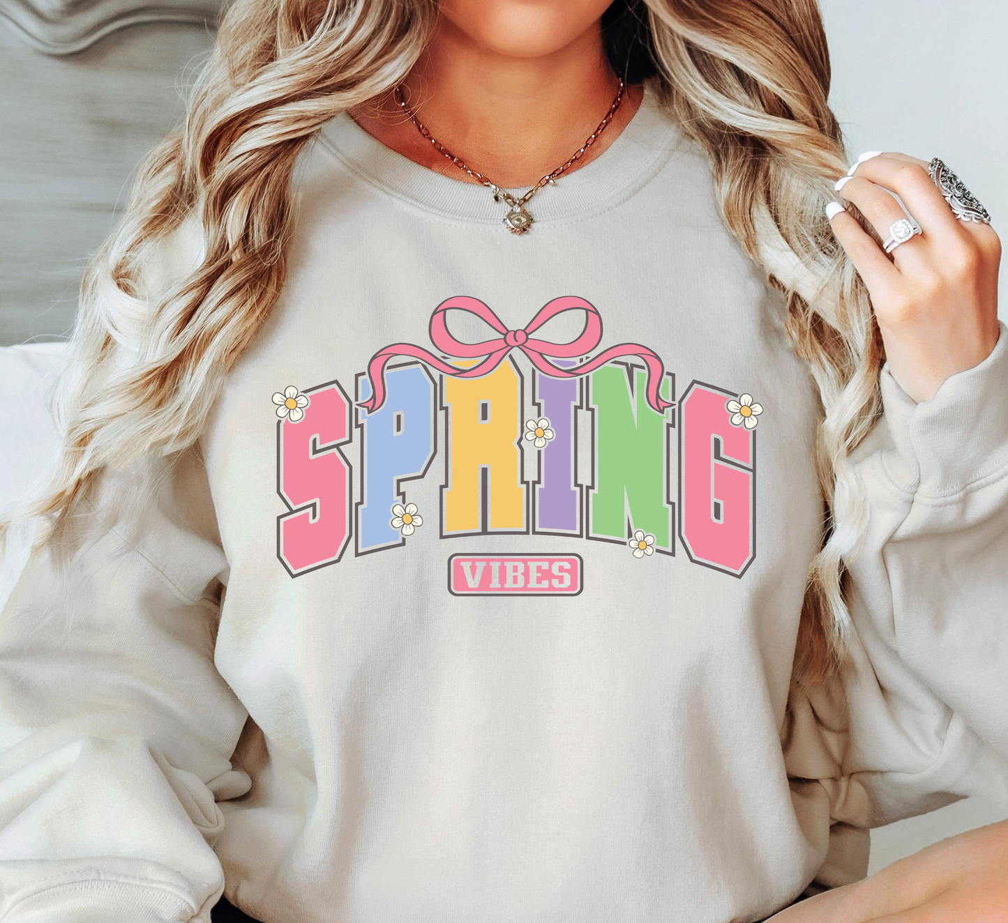 Spring Vibes Daisy Sweatshirt | Spring Fling Collection | Unique Gifts for Family Friends