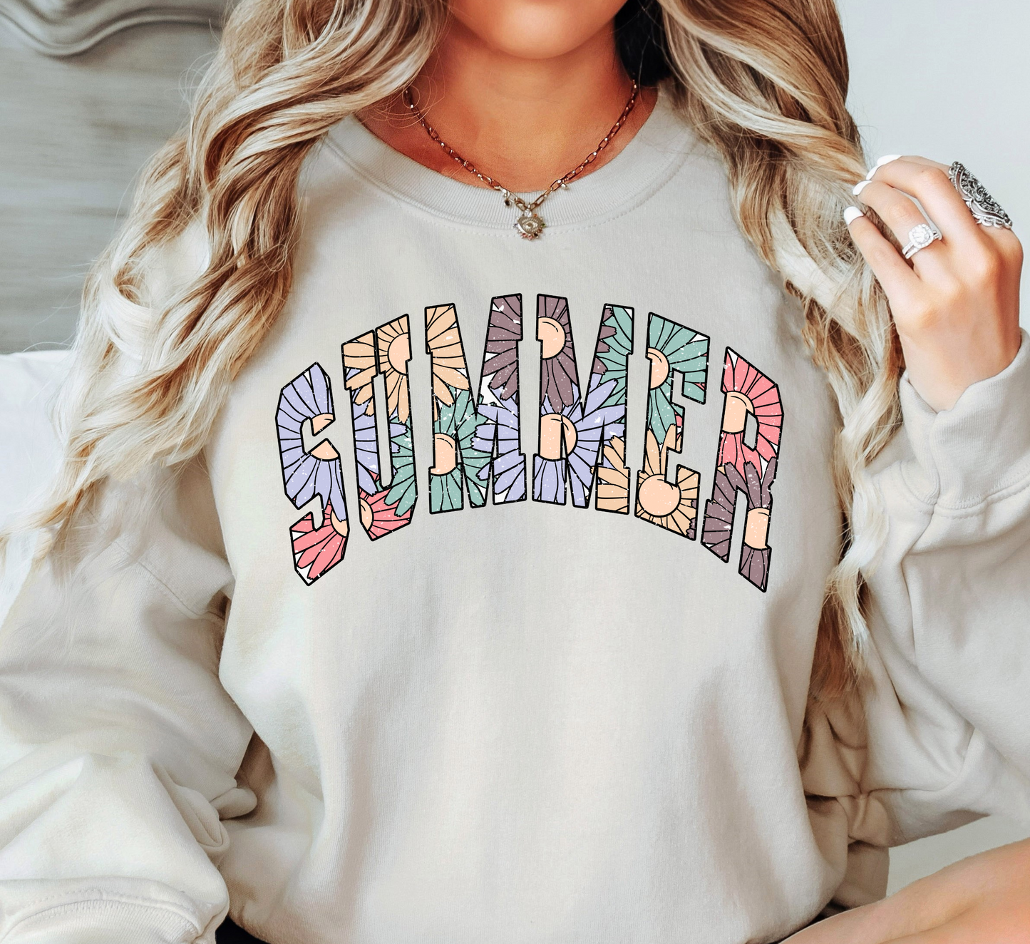 Floral Summer Sweatshirt | Beach Breeze Collection | Unique Gifts for Family Friends