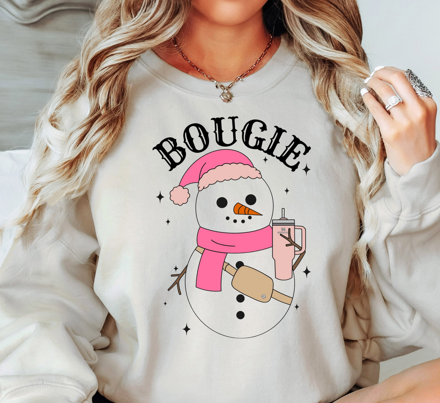 Bougie Snowman Sweatshirt | Frosty Chic Collection | Unique Gifts for Family Friends