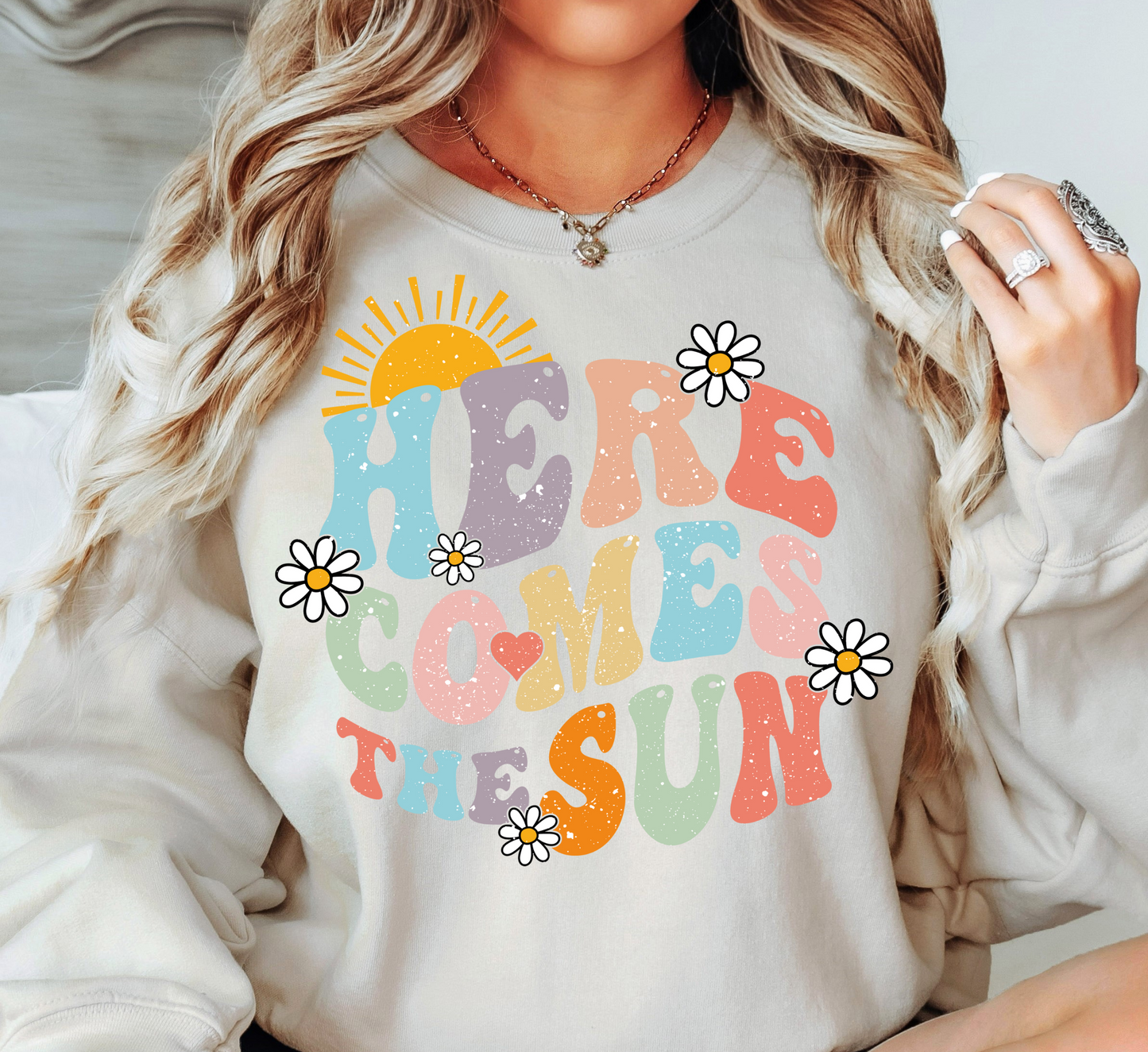 Here Comes The Sun Sweatshirt | Spring Fling Collection | Unique Gifts for Family Friends