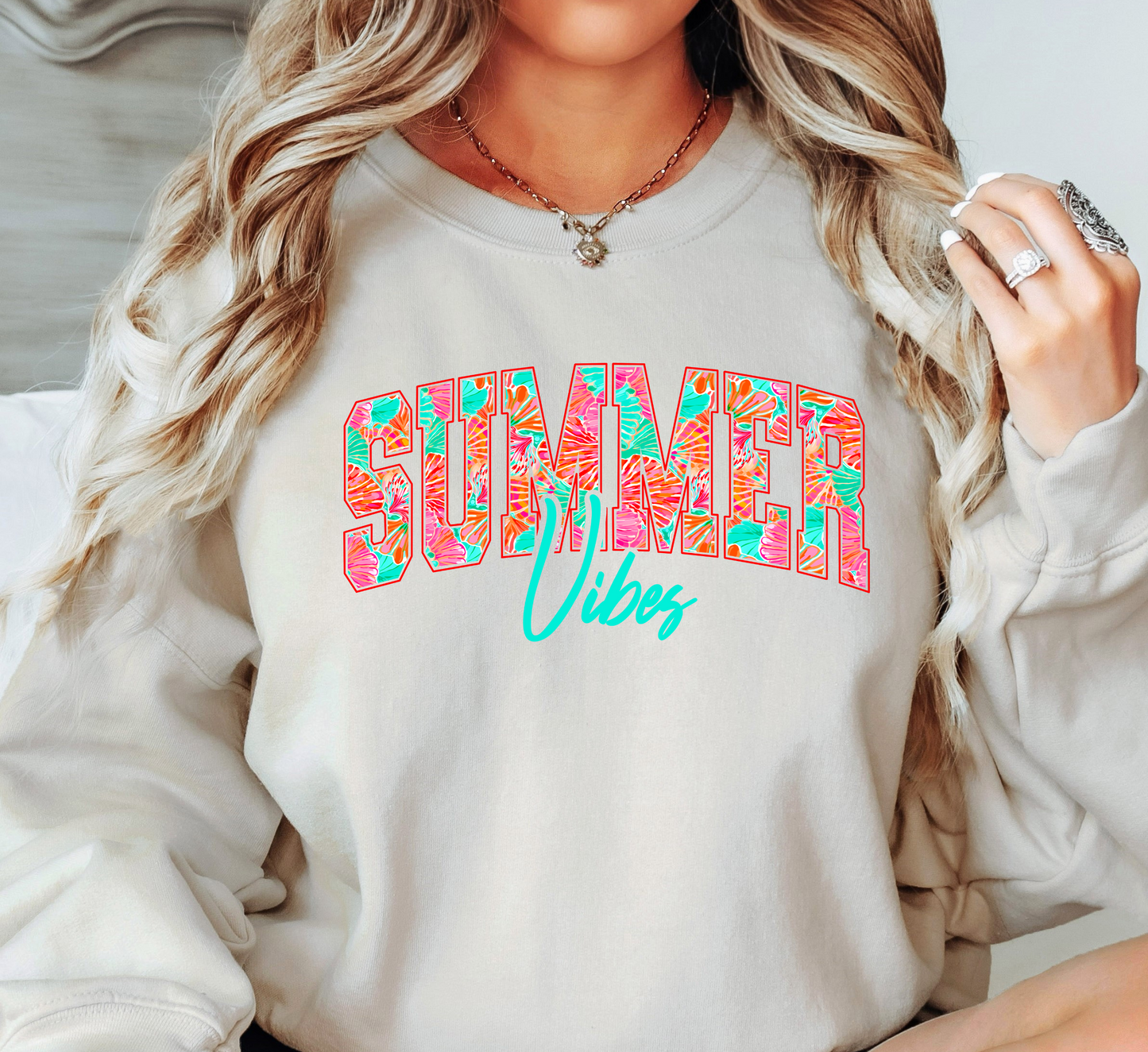 Tropical Summer Vibes Sweatshirt | Beach Breeze Collection | Unique Gifts for Family Friends