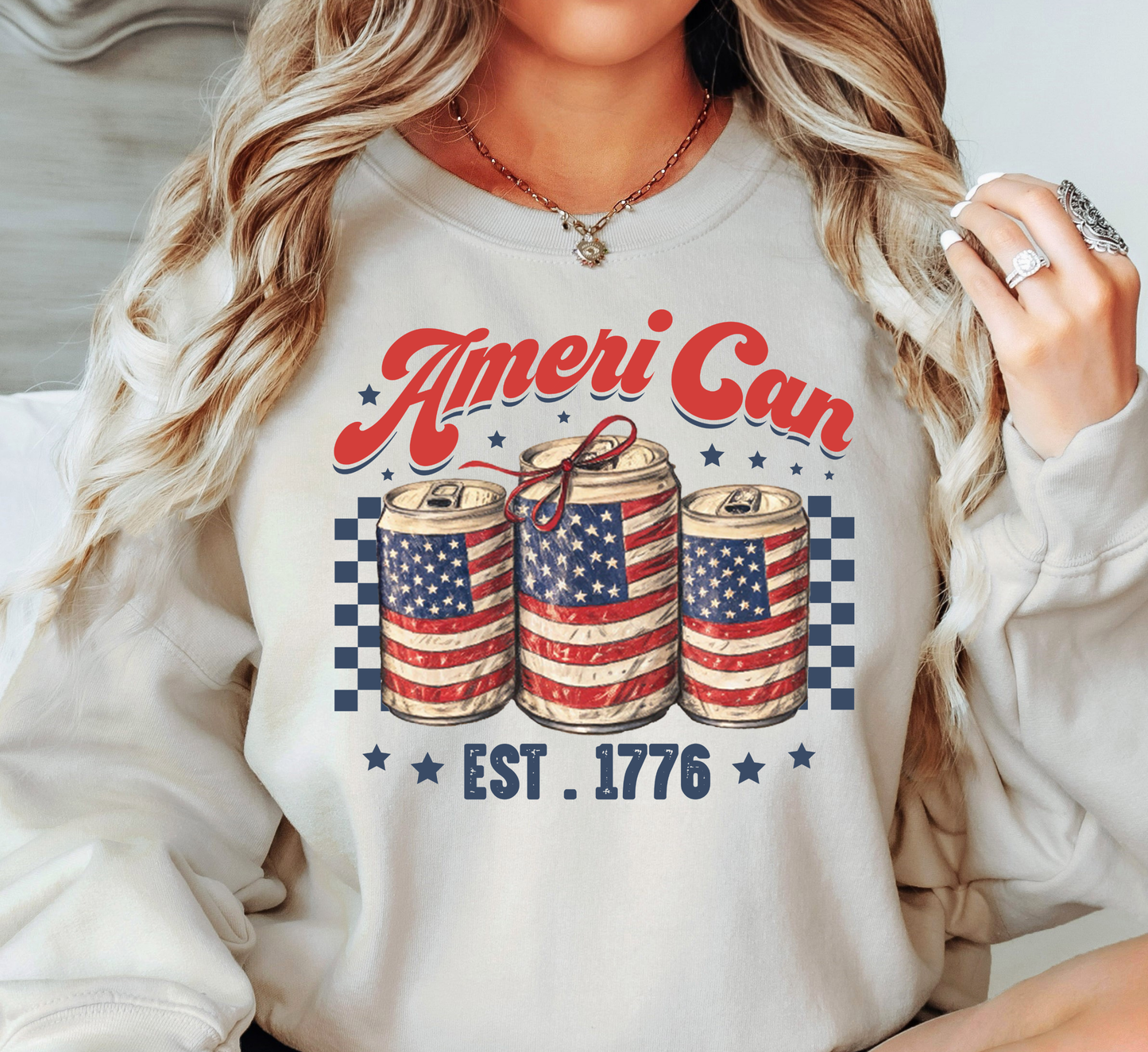 Ameri Can Sweatshirt | Stars and Stripes Collection | Unique Gifts for Family and Friends
