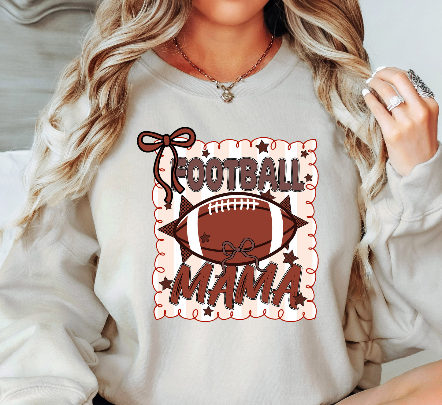 Football Stamp Mama Sweatshirt | Mama Mode Activated Collection | Unique Gifts for Family Friends