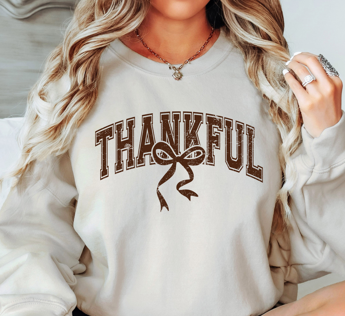 Thankful Bow Sweatshirt | Harvest Joy Collection | Unique Gifts for Family Friends