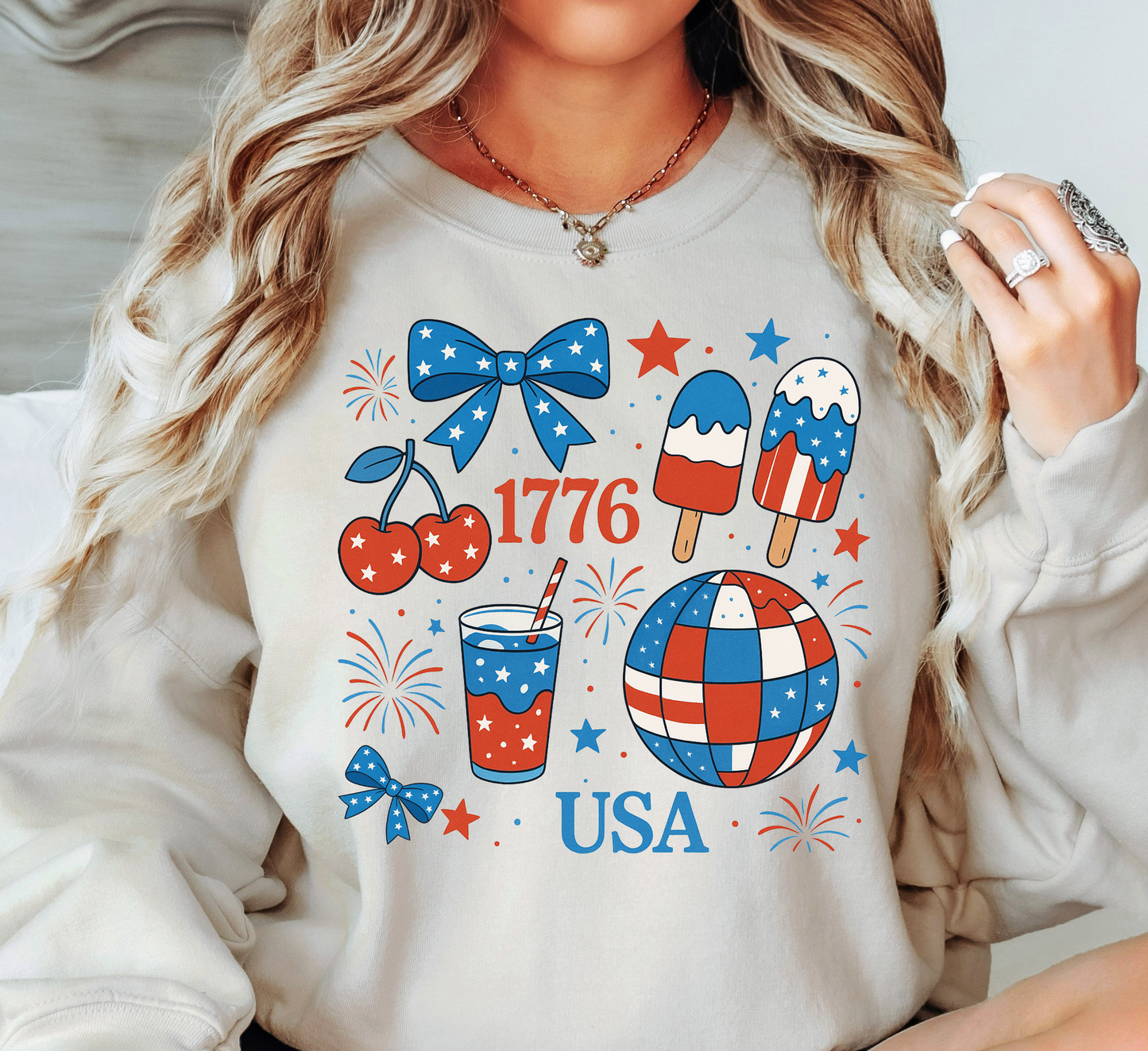 Preppy USA 1776 Sweatshirt | Stars and Stripes Collection | Unique Gifts for Family and Friends