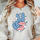 USA Peace Hand Sweatshirt | Stars and Stripes Collection | Unique Gifts for Family and Friends