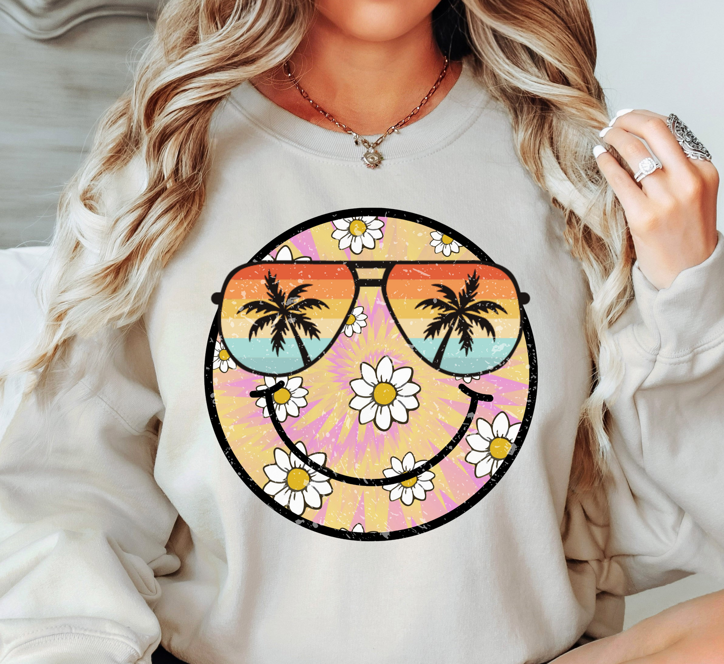 Spring Boom Smiley Sweatshirt | Spring Fling Collection | Unique Gifts for Family Friends