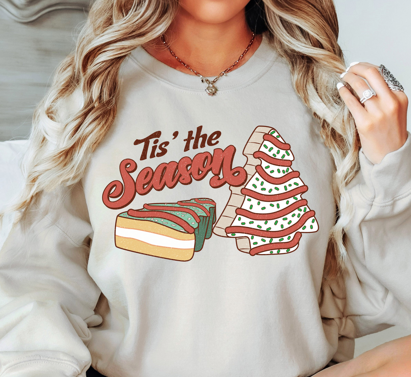 Tis The Season Cake Sweatshirt | Tis The Season Collection | Unique Gifts for Family Friends
