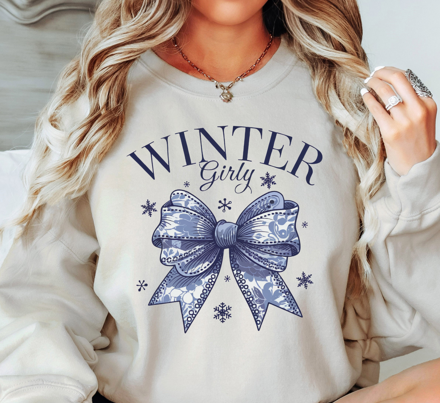 Winter Girly Sweatshirt | Frosty Chic Collection | Unique Gifts for Family Friends