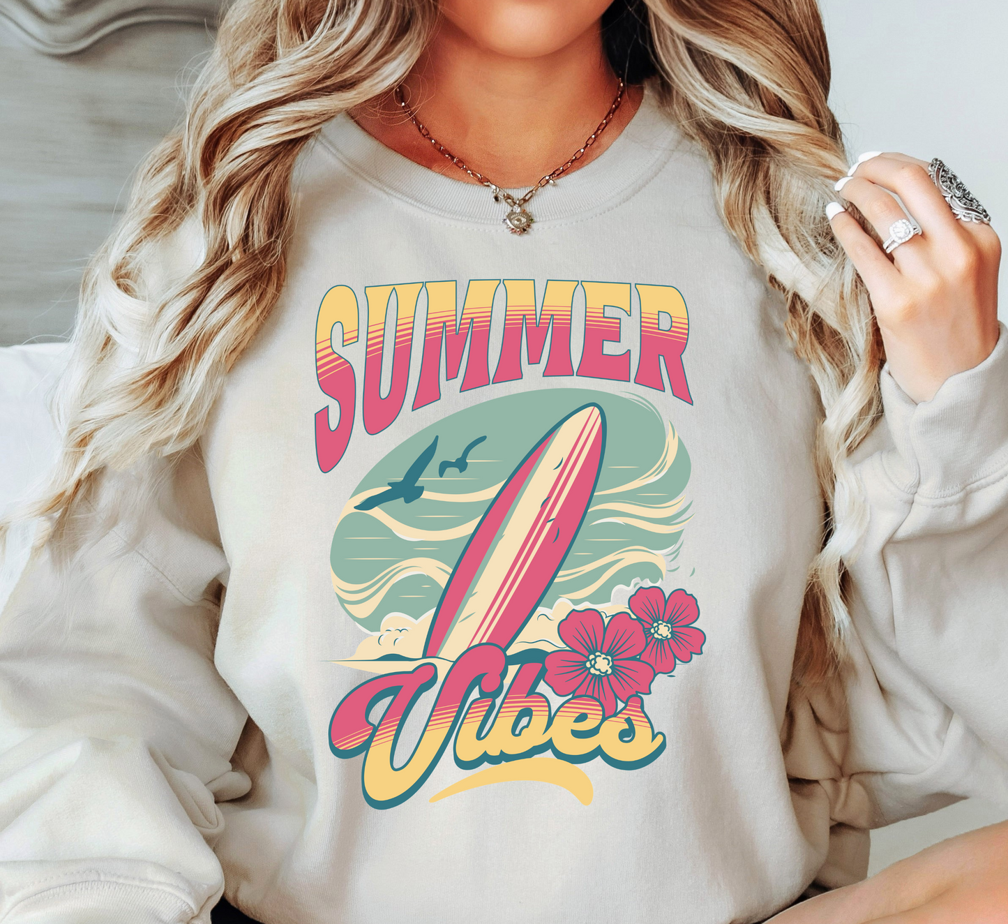 Summer Vibes Sweatshirt | Beach Breeze Collection | Unique Gifts for Family Friends