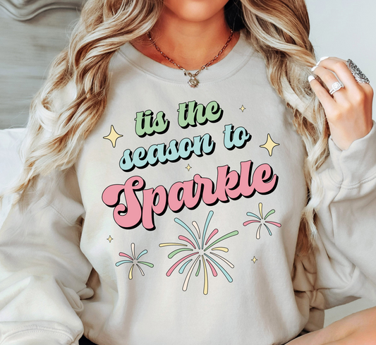 Tis The Season To Sparkle (Fireworks) Sweatshirt | New Year Magic Collection | Unique Gifts for Family Friends