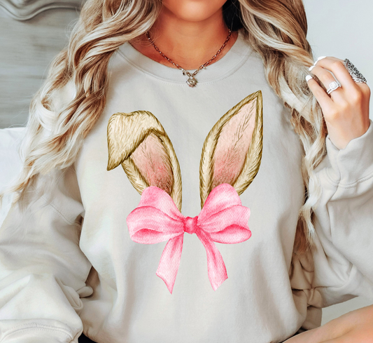 Cute Bunny Ears Sweatshirt | Hoppin' Into Spring Collection | Unique Gifts for Family Friends