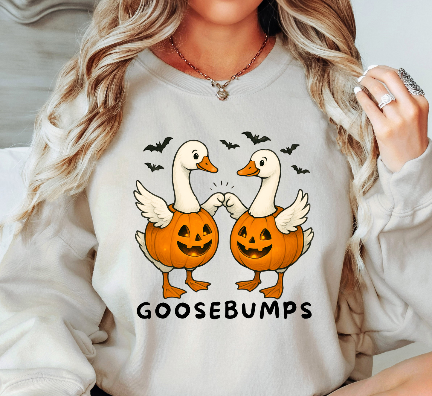 Spooky Goosebumps Sweatshirt | Boo-tiful Vibes Collection | Unique Gifts for Family Friends