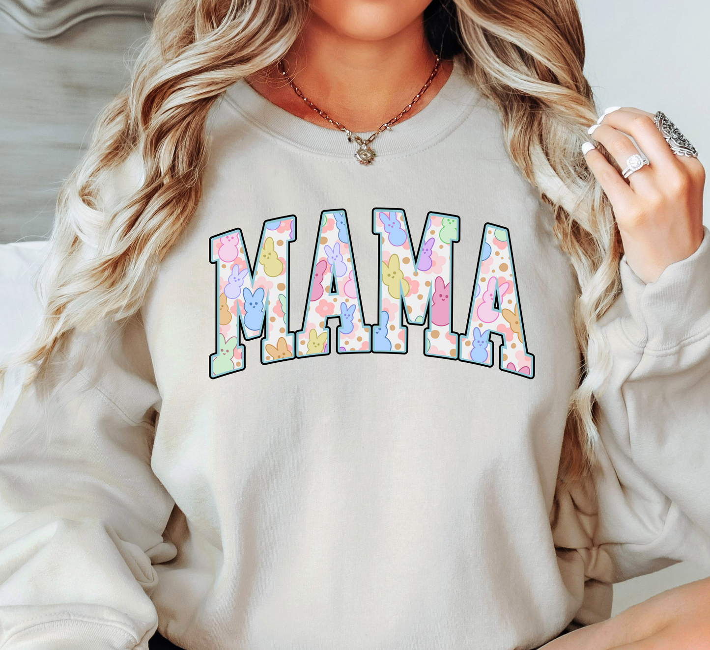 Retro Easter Mama Sweatshirt | Mama Mode Activated Collection | Unique Gifts for Family Friends