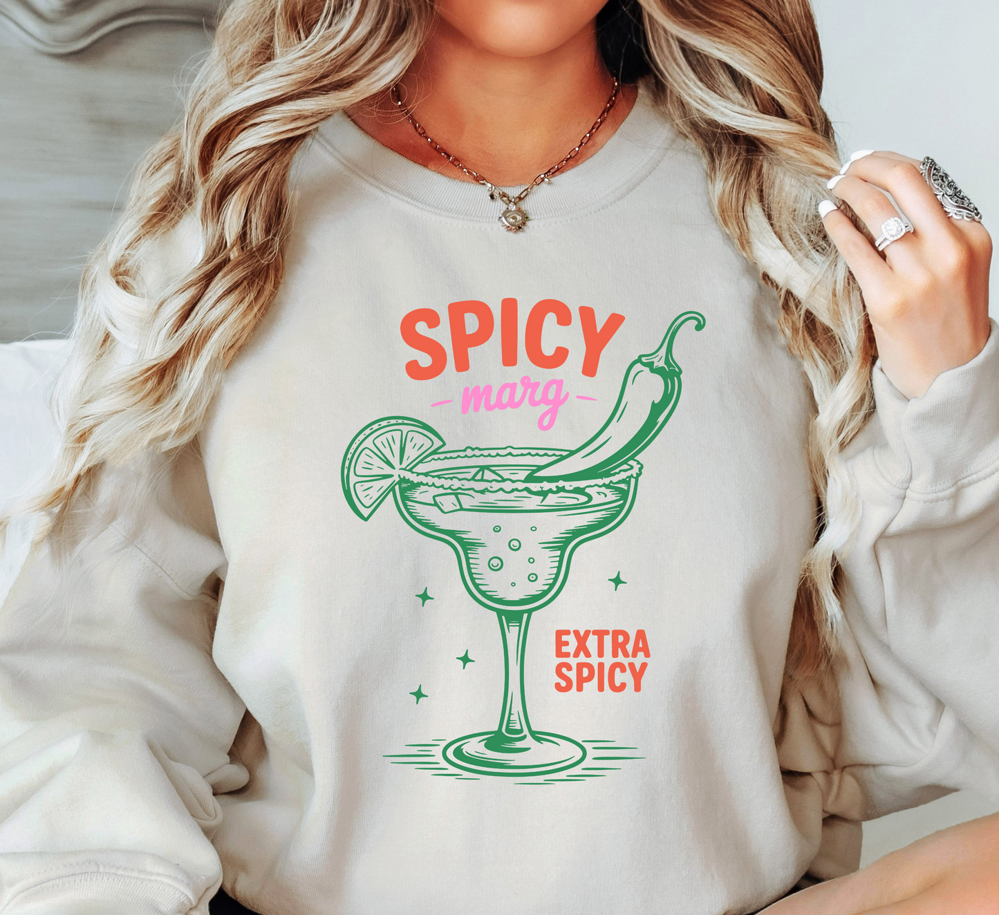 Spicy Margarita Sweatshirt | Groovy Vibes Collection | Unique Gifts for Family and Friends