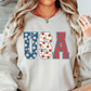 Floral USA Sweatshirt | Stars and Stripes Collection | Unique Gifts for Family and Friends