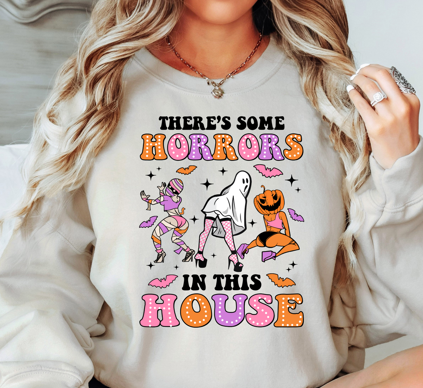 Horrors In This House Sweatshirt | Boo-tiful Vibes Collection | Unique Gifts for Family Friends