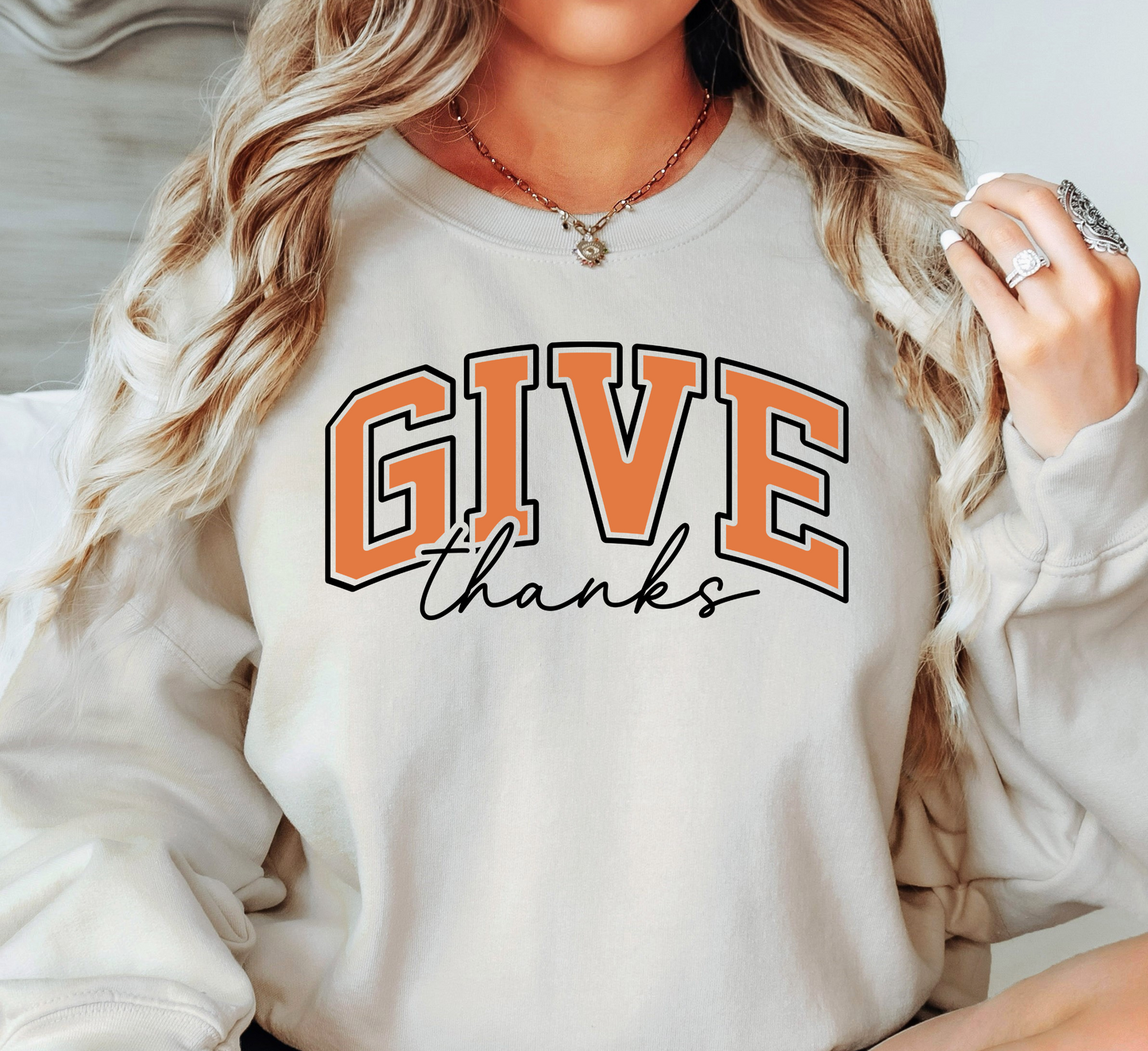 Give Thanks Sweatshirt | Harvest Joy Collection | Unique Gifts for Family Friends