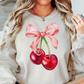 Cute Cherry Bow Sweatshirt | Groovy Vibes Collection | Unique Gifts for Family and Friends