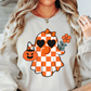 Cutie Checkered Ghost Sweatshirt | Boo-tiful Vibes Collection | Unique Gifts for Family Friends