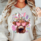 Highland Cow Bunny Sweatshirt | Hoppin' Into Spring Collection | Unique Gifts for Family Friends