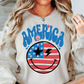 Retro America Smiley Face Sweatshirt | Stars and Stripes Collection | Unique Gifts for Family Friends