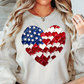 USA Heart Brushstrokes Sweatshirt | Stars and Stripes Collection | Unique Gifts for Family and Friends