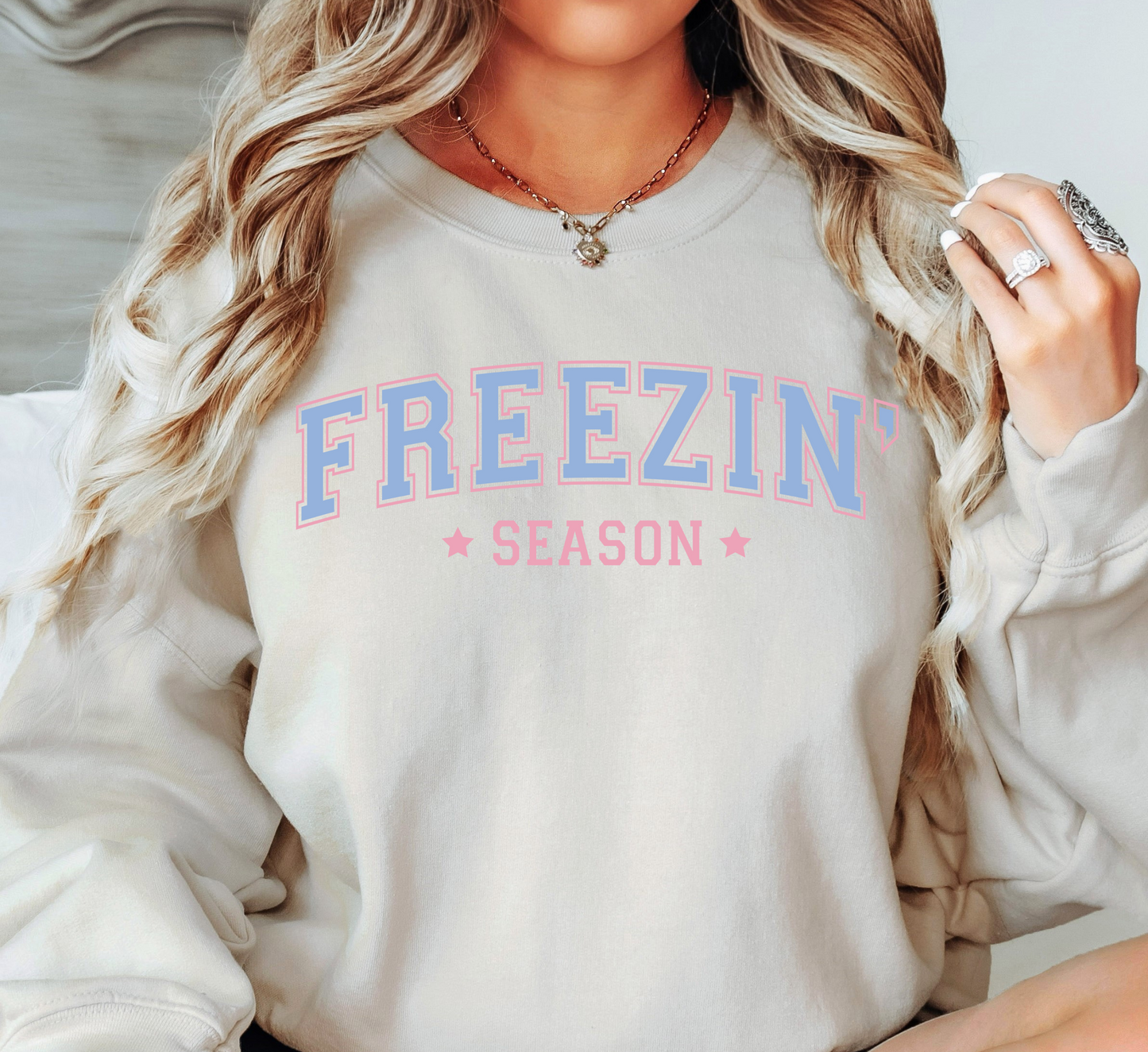 Freezin' Season Sweatshirt | Frosty Chic Collection | Unique Gifts for Family Friends