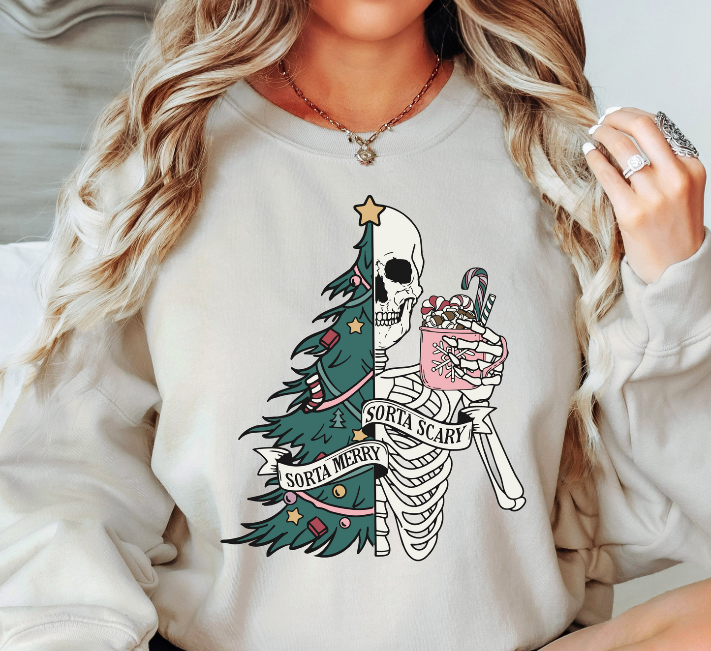 Sorta Merry Sorta Scary Sweatshirt | Tis The Season Collection | Unique Gifts for Family Friends