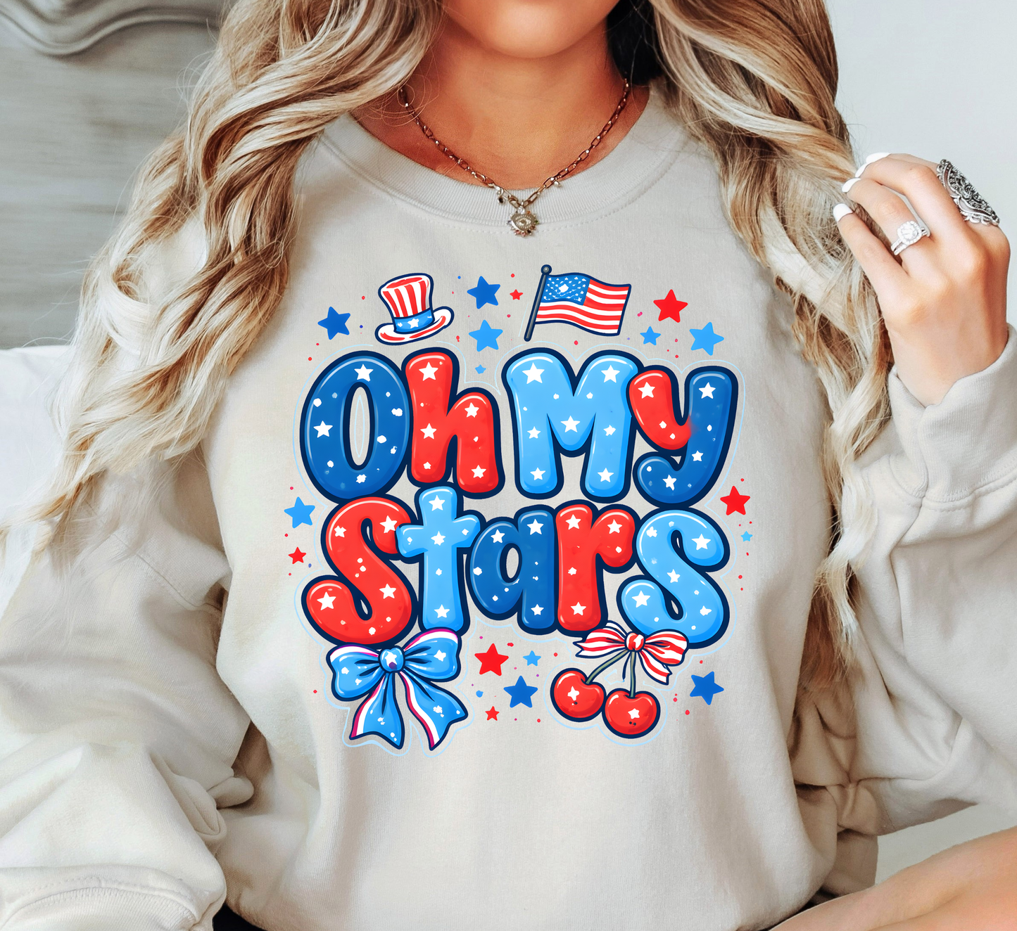Oh My Stars Sweatshirt | Stars and Stripes Collection | Unique Gifts for Family and Friends