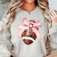 Coquette Football Bow Sweatshirt | Groovy Vibes Collection | Unique Gifts for Family and Friends