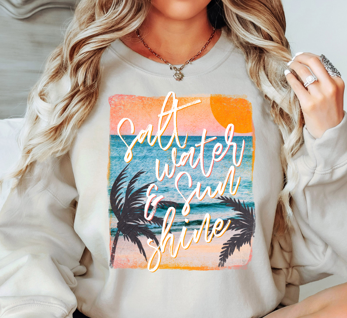 Saltwater and Sunshine Sweatshirt | Beach Breeze Collection | Unique Gifts for Family Friends