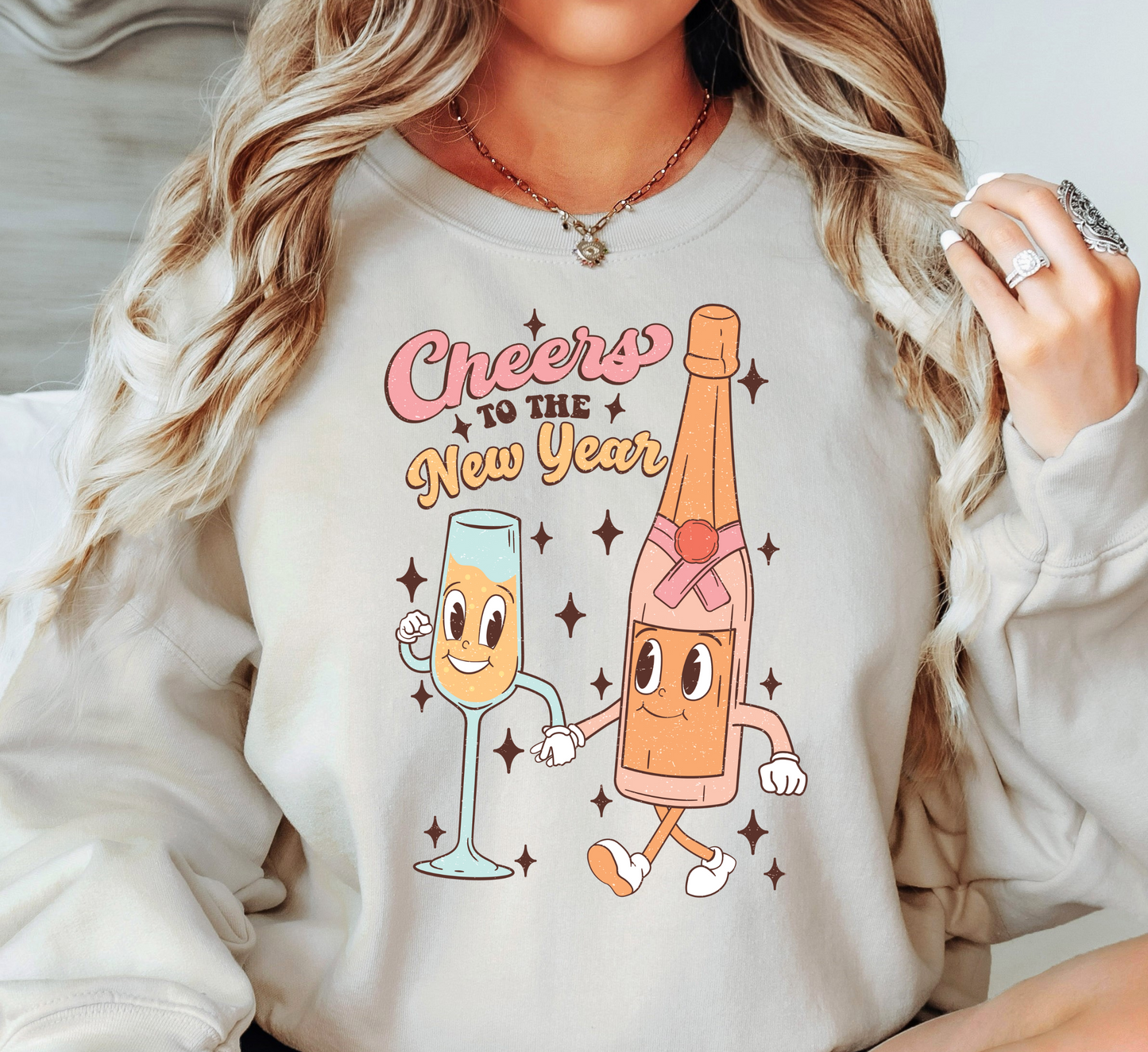 Cheers To The New Year Sweatshirt | New Year Magic Collection | Unique Gifts for Family Friends