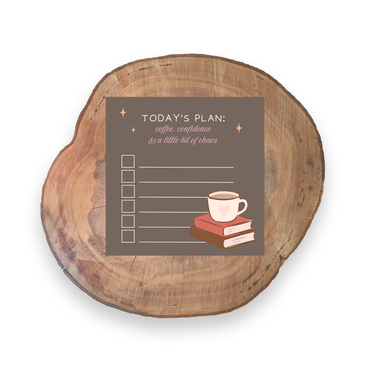 Today's Plan Coffee | Falling For You Collection | Stationery - 3x3 Sticky Notes | Unique Gifts for Family Friends