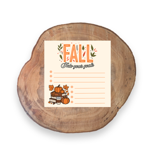 Fall Into Your Goals | Falling For You Collection | Stationery - 3x3 Sticky Notes | Unique Gifts for Family Friends