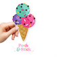 Ice Cream Cone | Beach Breeze Clear Vinyl Stickers | Unique Gifts For Family Friends