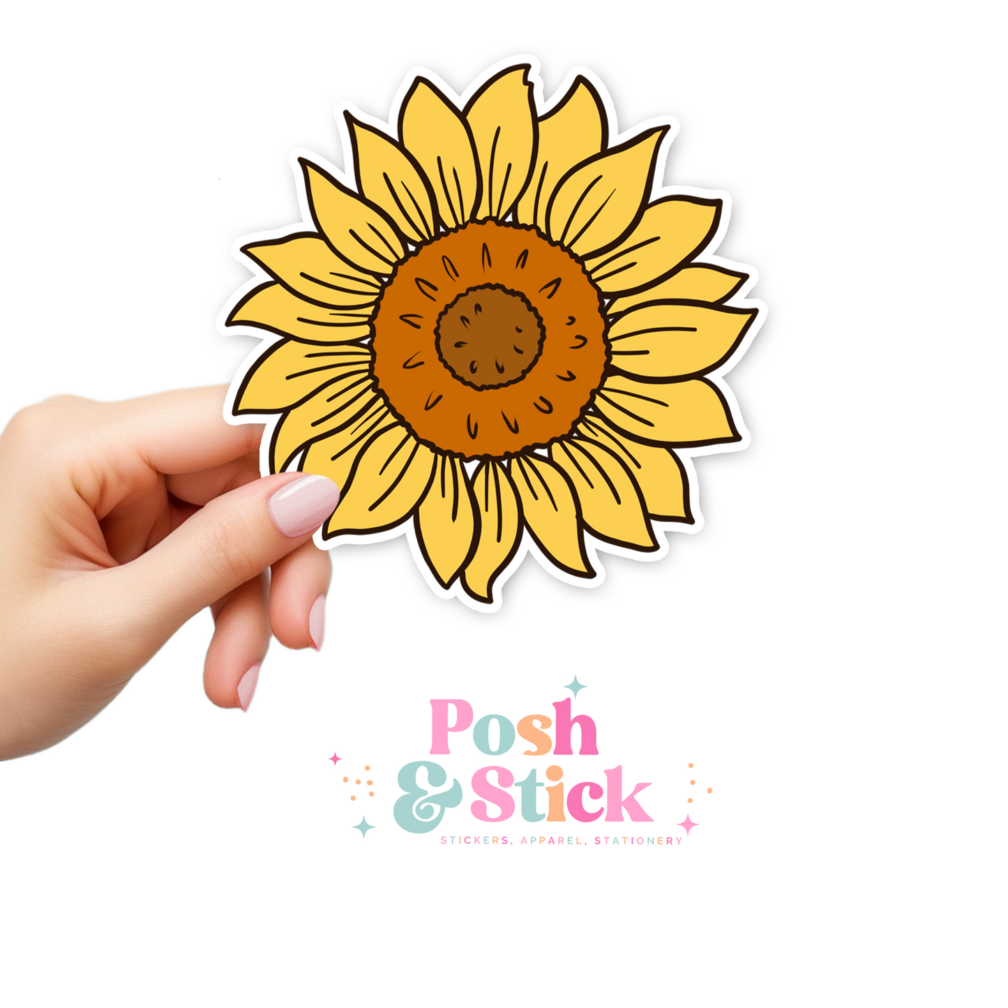 Sunny Sunflower | Harvest Joy Clear Vinyl Stickers | Unique Gifts For Family Friends