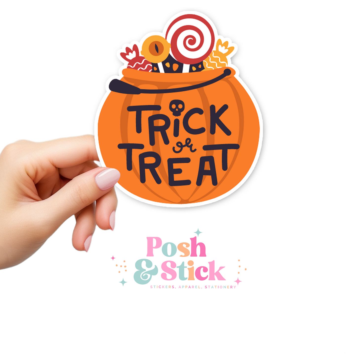 Pumpkin Trick Or Treat | Boo-tiful Vibes Clear Vinyl Stickers | Unique Gifts For Family Friends