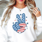 USA Peace Hand Sweatshirt | Stars and Stripes Collection | Unique Gifts for Family and Friends