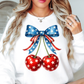 Cherry Cute Bow Sweatshirt | Stars and Stripes Collection | Unique Gifts for Family and Friends