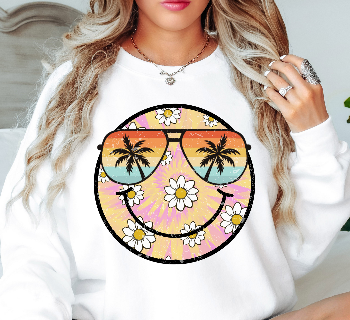 Spring Boom Smiley Sweatshirt | Spring Fling Collection | Unique Gifts for Family Friends